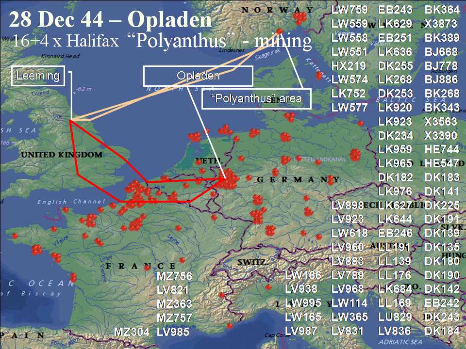 December 28, 1944 raid route