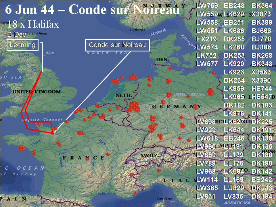 June 6, 1944 raid route