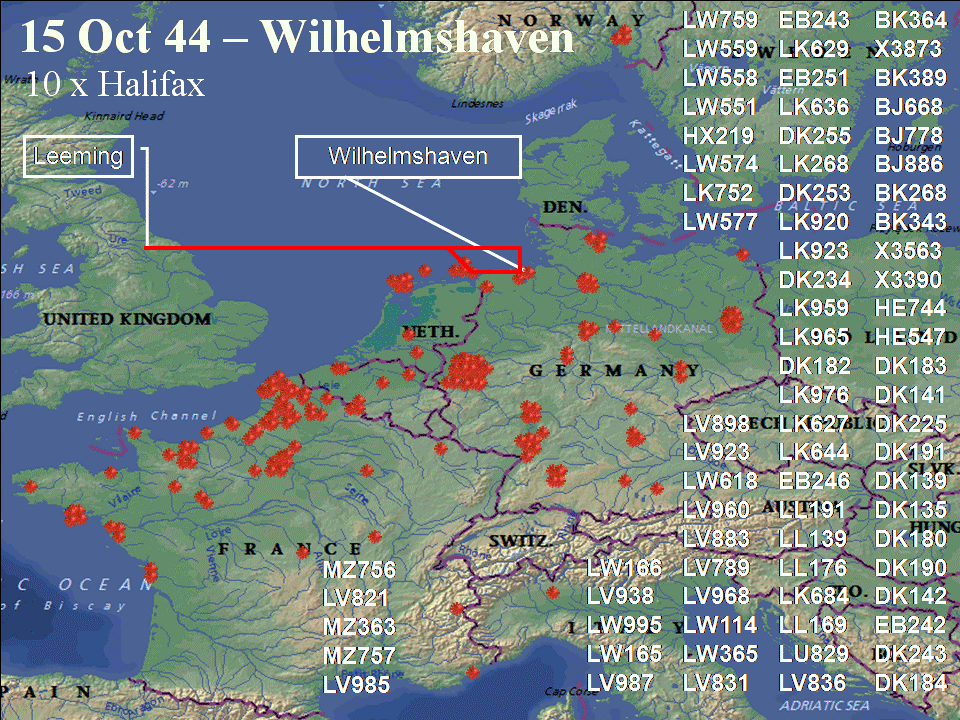 October 15, 1944 raid route