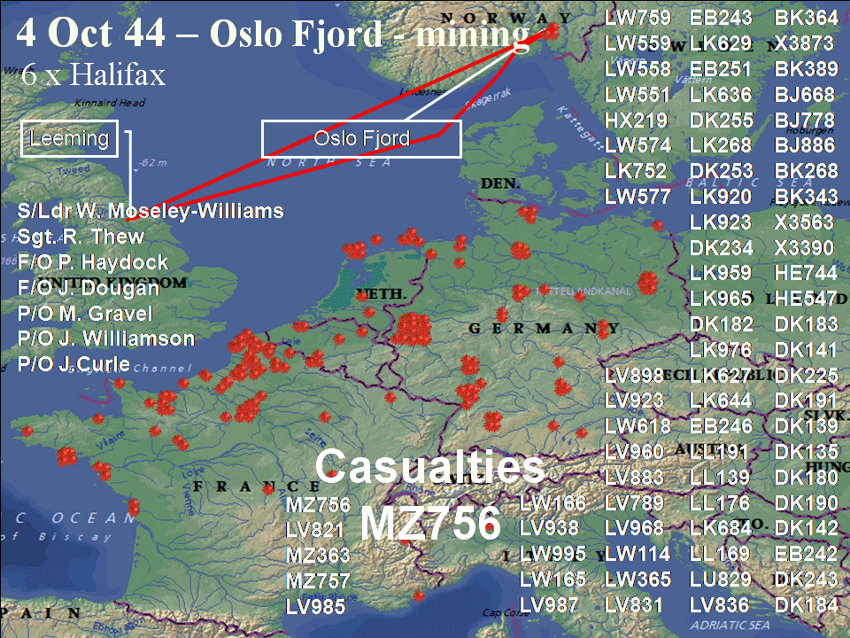 October 4, 1944 raid route