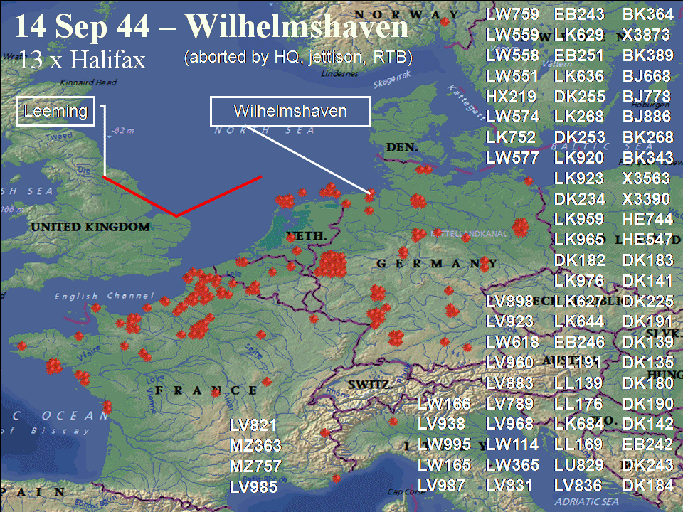 September 14, 1944 raid route
