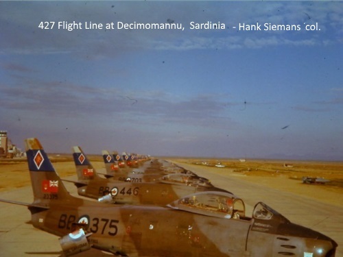 Decimomannu flight line  of 427 Sabres