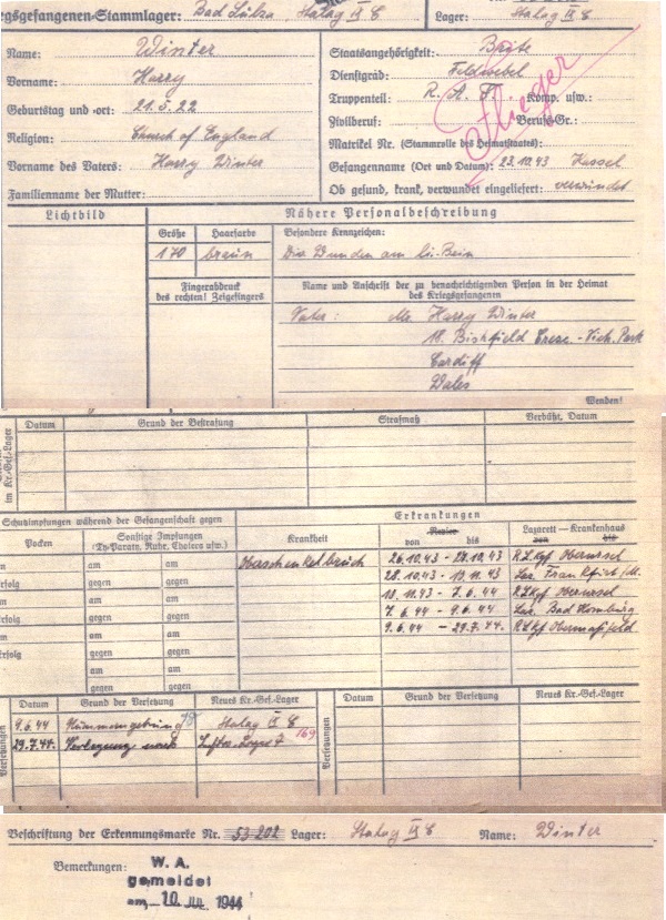 Harry's Stalag POW record
