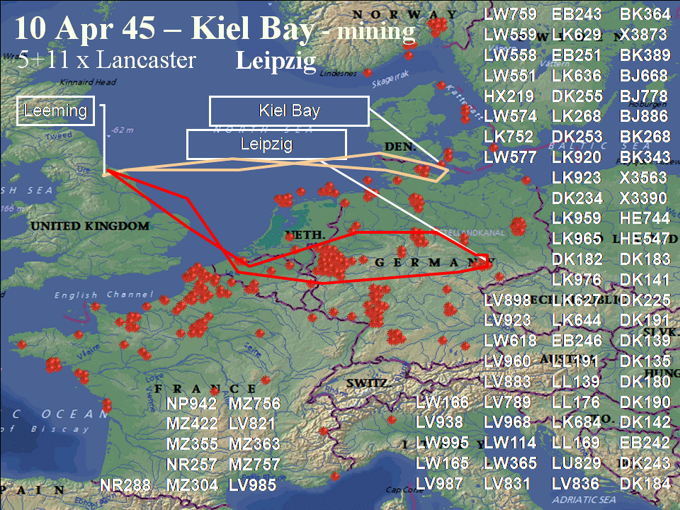 April 10, 1945 raid route