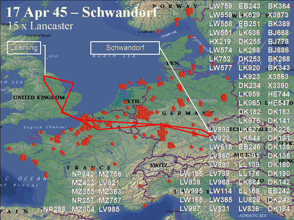 April 17, 1945 raid route