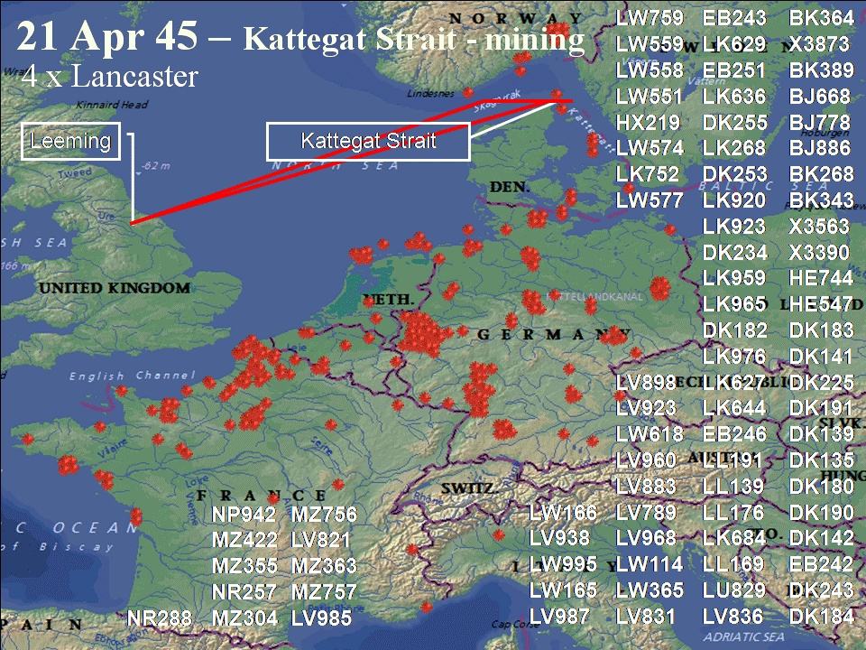 April 21, 1945 raid route