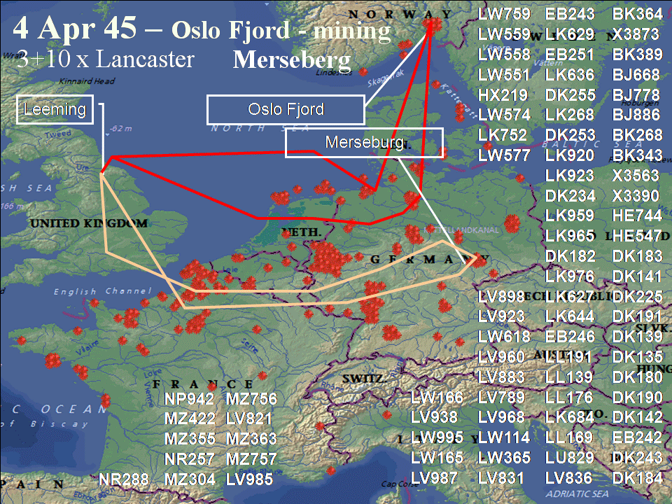 April 4, 1945 raid route