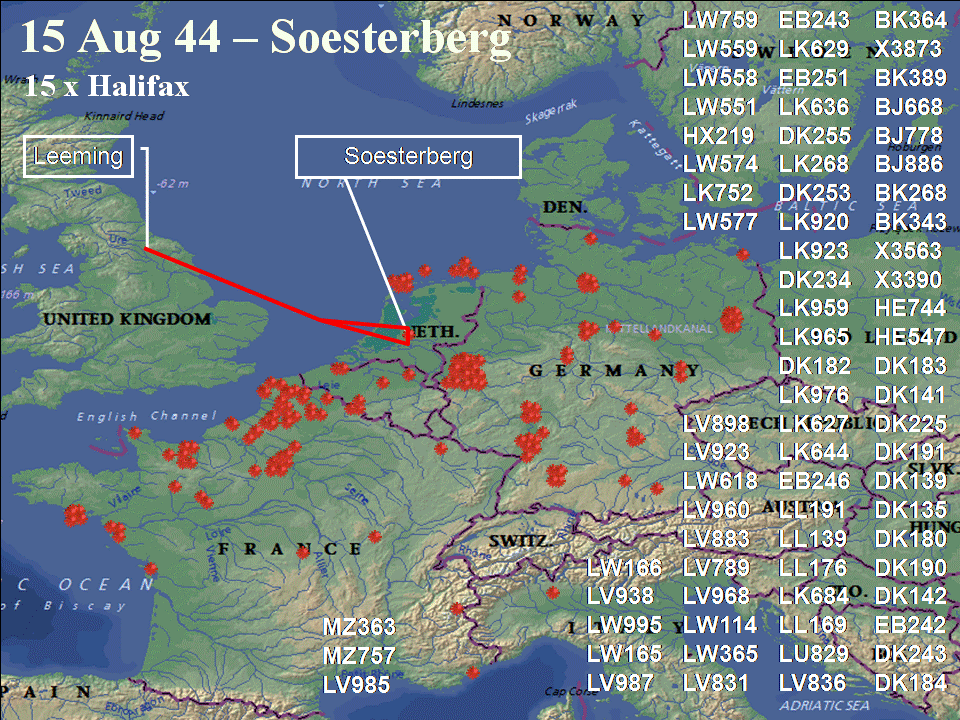 August 15, 1944 raid route