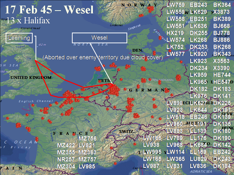 February 17, 1944 raid route