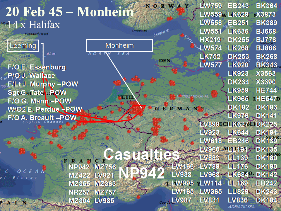 February 20, 1944 raid route