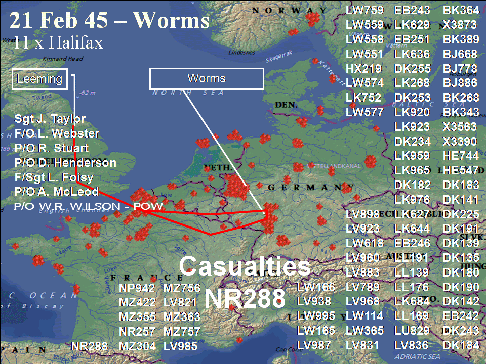 February 21, 1944 raid route