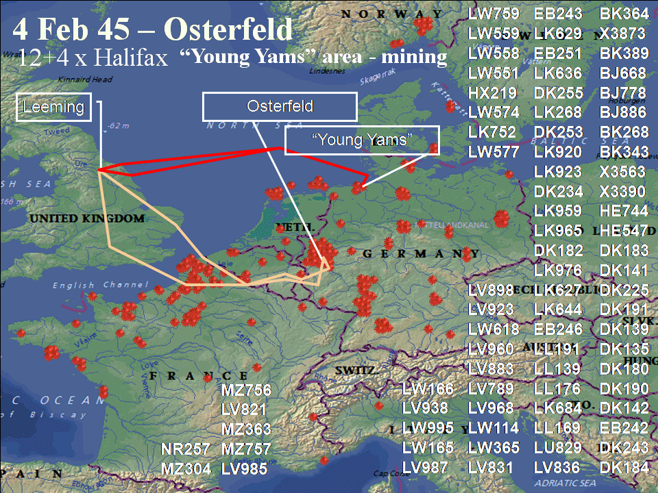 February 4, 1944 raid route