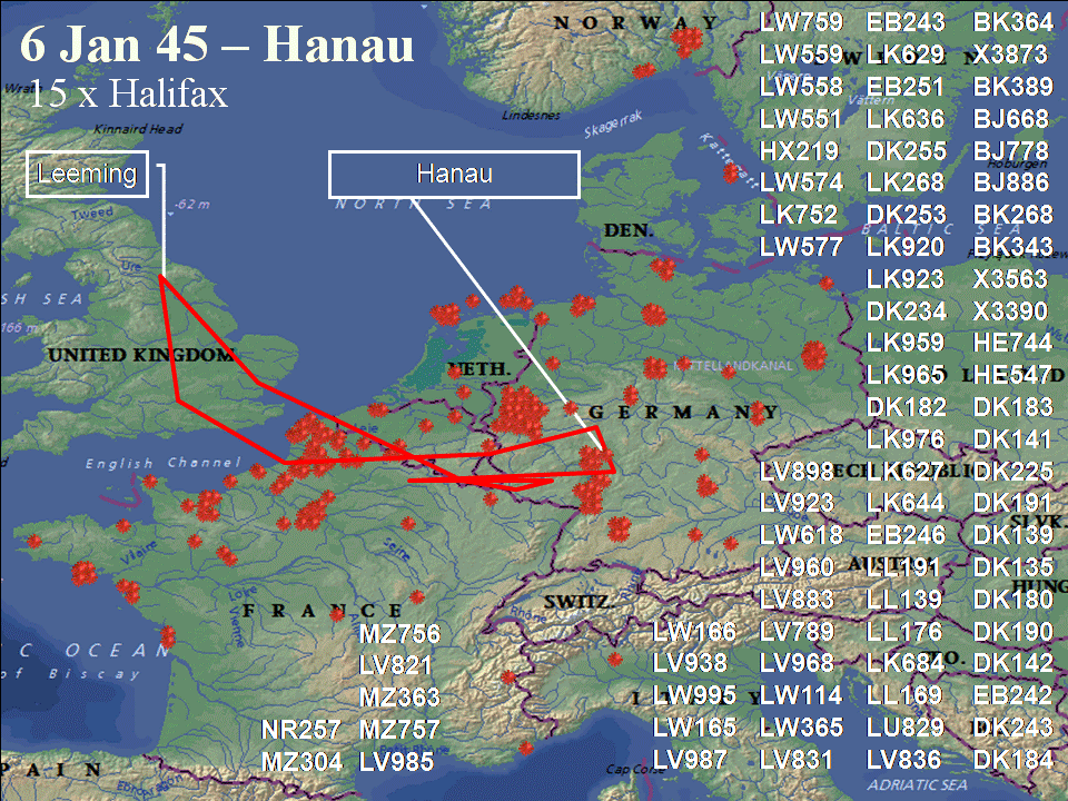 January 6, 1945 raid route