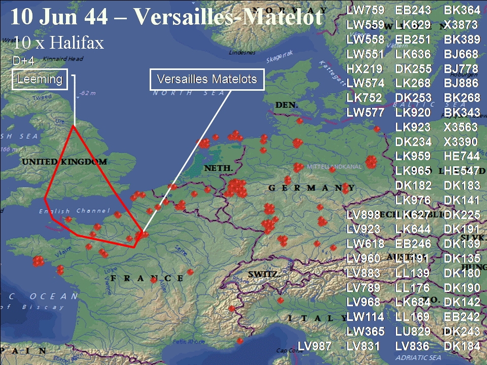 June 10, 1944 raid route