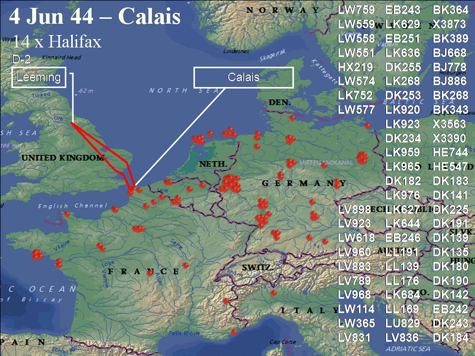 June 4, 1944 raid route