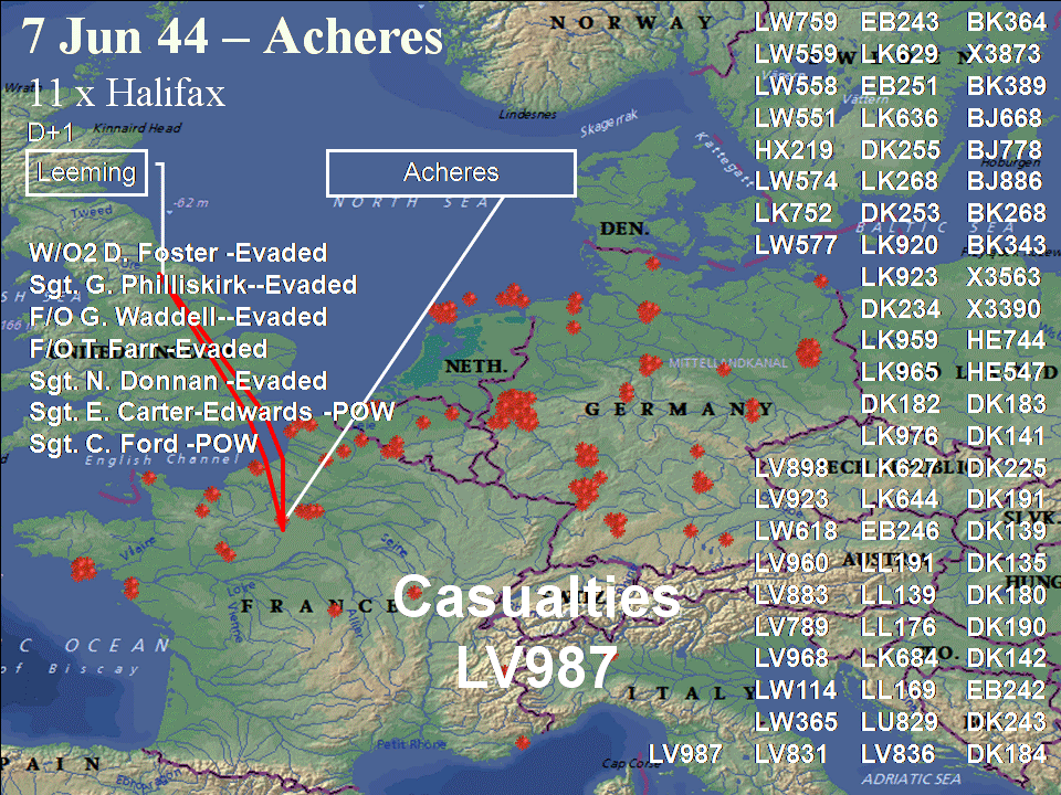 June 7, 1944 raid route