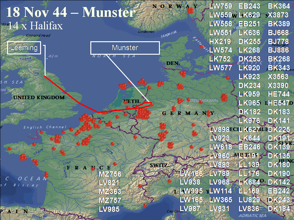 November 18, 1944 raid route