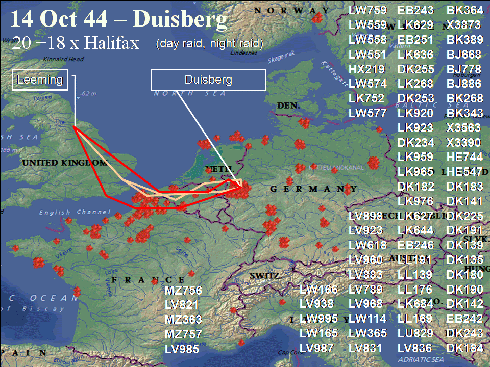 October 14, 1944 raid route