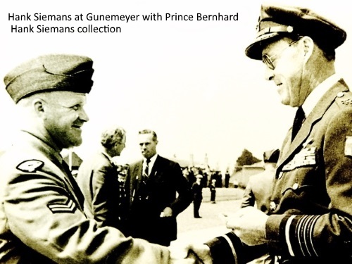 Hank Siemans receiving award from Prince Bernhard of the Netherlands at the Gunemeyer shoot